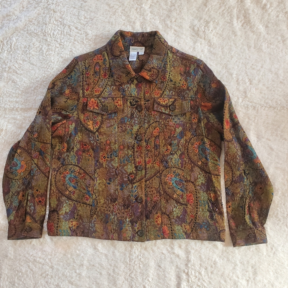 AUTUMN Colors BEADED Jacket from Coldwater Creek. Good CONDITION. - Picture 1 of 7